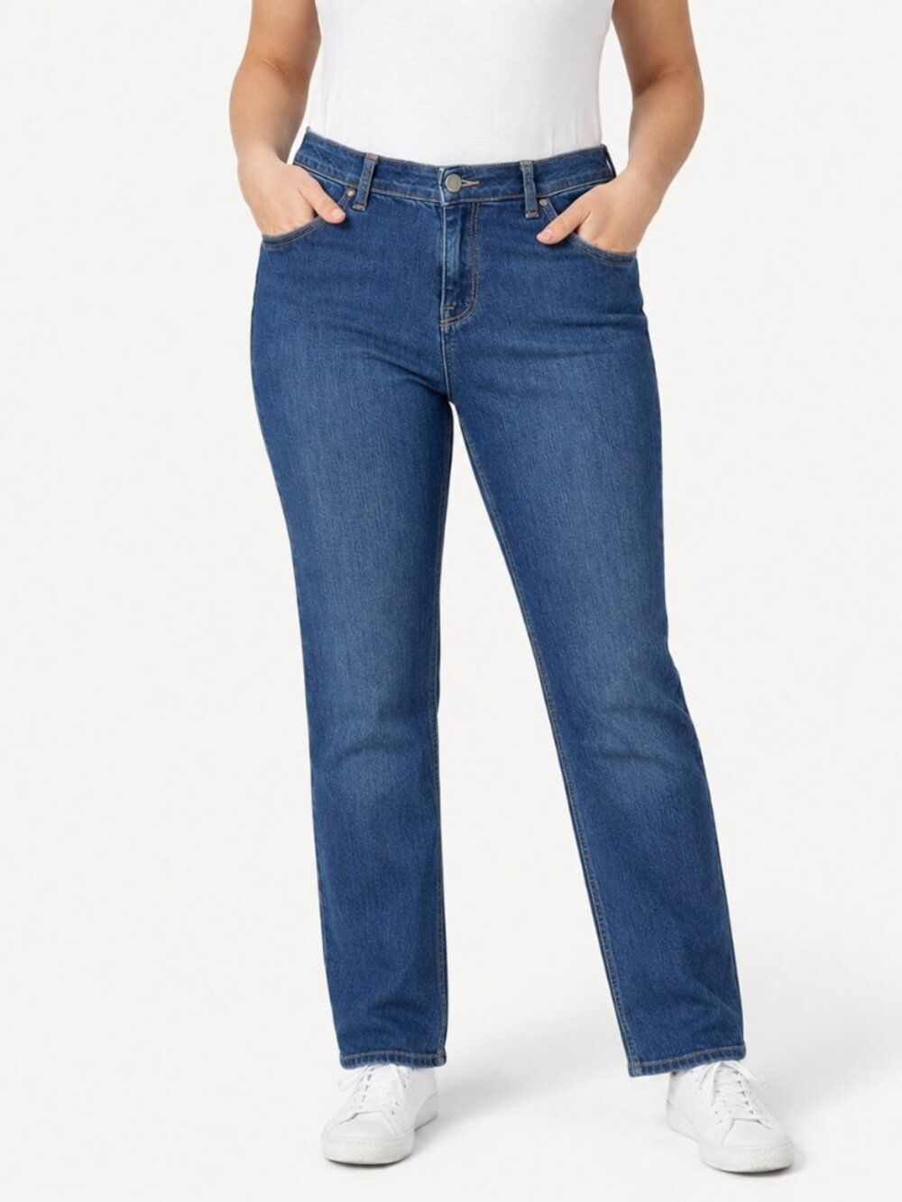 Lands' End Classic Fit Straight Leg Stretch Jeans Size 10  **